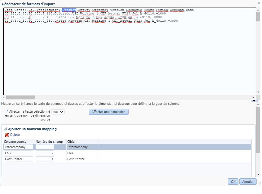 Import format