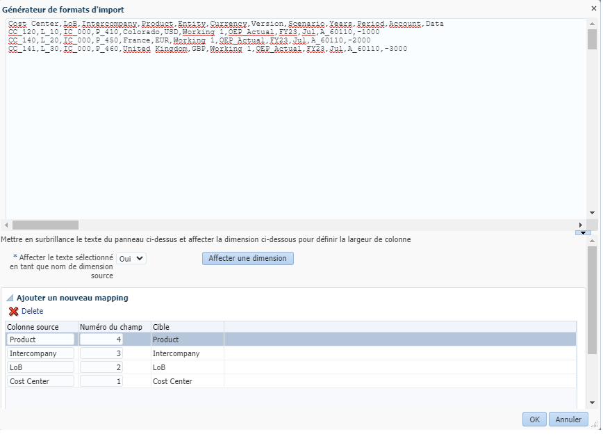 Import format