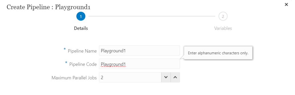 Pipeline name OK