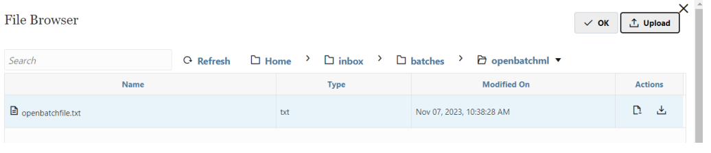 Content of folder “openbatchml” before running the pipeline